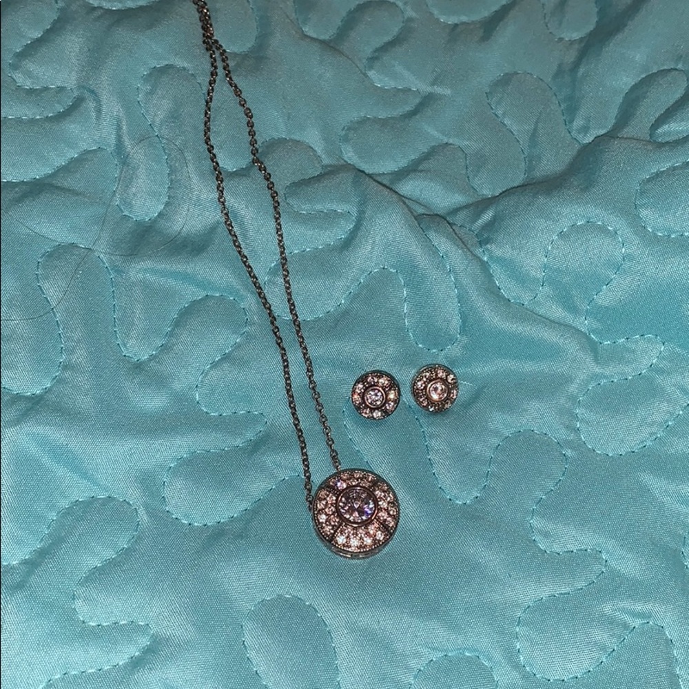 Matching necklace and earrings